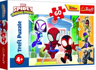 Trefl Puzzle - Spiderman: Ve Spideyho světě - Spidey a jeho úžasní přátelé - 60 dílků