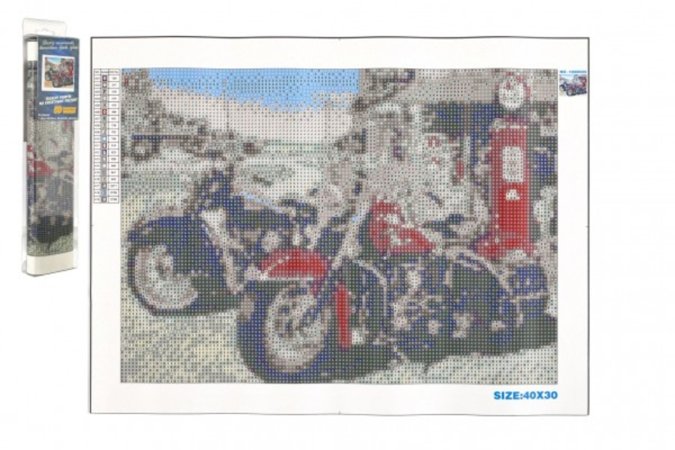 SMT Creatoys Diamantový obrázek - Motorky - 40 x 30 cm