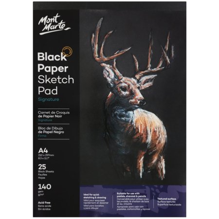 MontMarte Skicovací blok - černý papír - A4, č.0060 - 25 listů