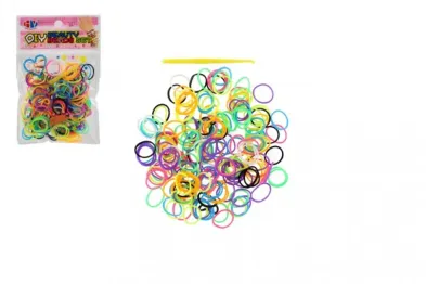 Teddies Udělej si svůj náramek - gumičky barevné - 200 ks - s háčkem