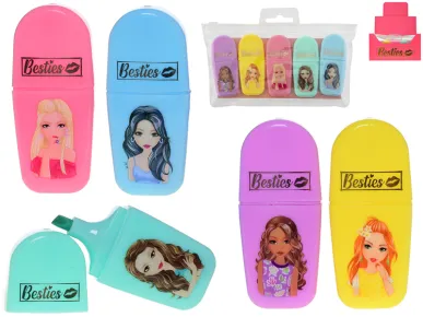 Mikro trading Besties - mini zvýrazňovače - 5 ks v pouzdře