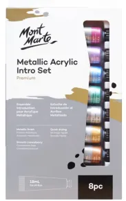 MontMarte Sada akrylových barev METALL č. 8181 - 8x 18 ml tuba - papírový obal