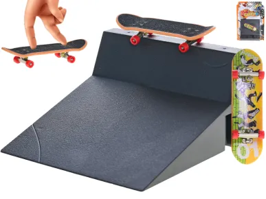 Mikro trading Skateboard s rampou - 9,5 cm - zelená