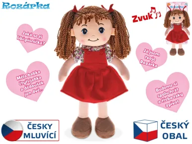 Mikro trading Panenka Rozárka - 35 cm - česky mluvící - brunetka