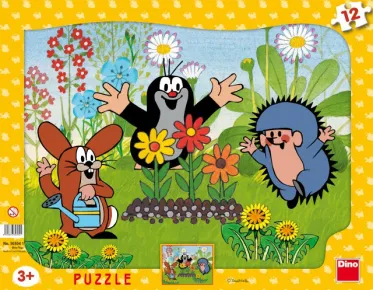 Dino Puzzle deskové - Krteček zahradník - 12 dílků