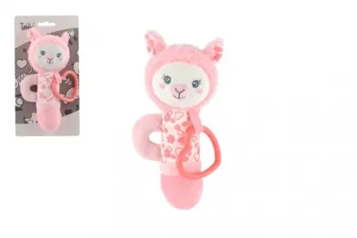 Teddies Pískátko / Kousátko LAMA - 19 cm - růžová