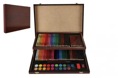 Teddies  Art box kreativní sada - Sada na malování - 91 ks - v dřevěném kufříku