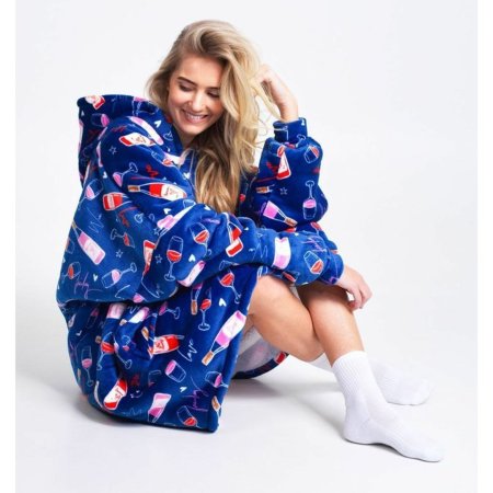 Cozy Noxxiez Víno - hřejivá televizní mikinová deka s kapucí pro teenagery a dospělé