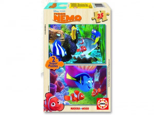 Educa Puzzle dřevěné - Hledá se Nemo - 2 x 25 dílků