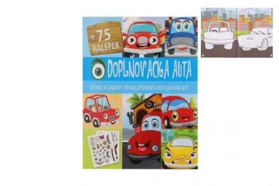 Teddies Pracovní sešit se samolepkami - Doplňovačka auta + 75 nálepek - CZ verze