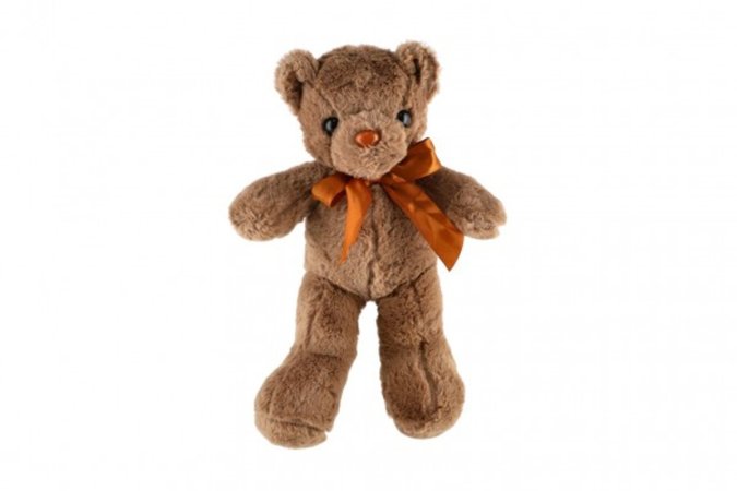 Teddies Medvěd s mašlí - 30 cm - hnědá