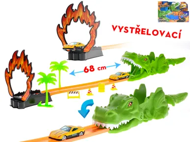 Mikro trading Roadblasters - Dinosauří dráha - 68 cm - s vystřelovačem a autem