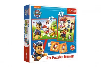 Trefl Puzzle 2v1 + pexeso - Tlapková patrola: Psí tým - 30, 48 dílků