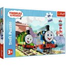 Trefl Puzzle - Mašinka Tomáš: Tom a Percy na kolejích - 24 dílků Maxi