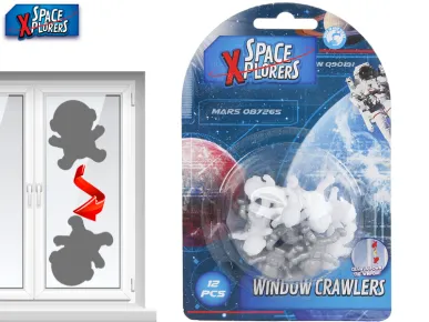 Mikro trading Astronaut - 2 cm - lezoucí po skle - 12 ks