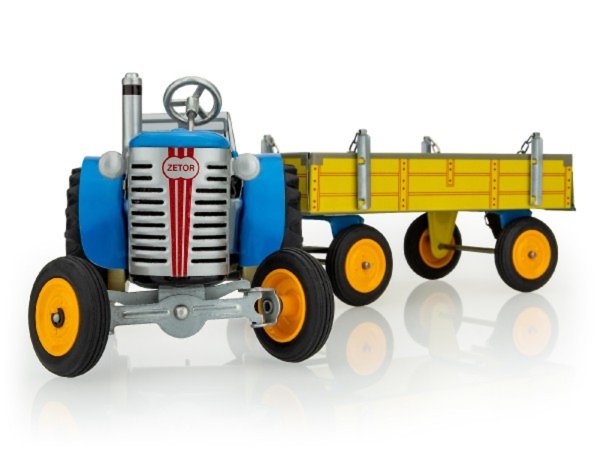 Kovap Sestavený model traktoru Zetor s valníkem - na klíček - modrá
