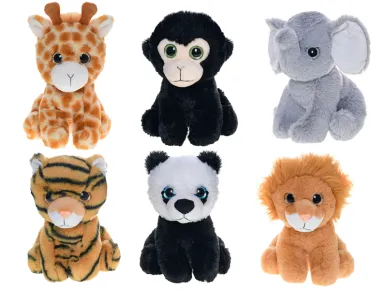 Mikro trading Zvířátko SAFARI plyšové - 15 cm - velké oči