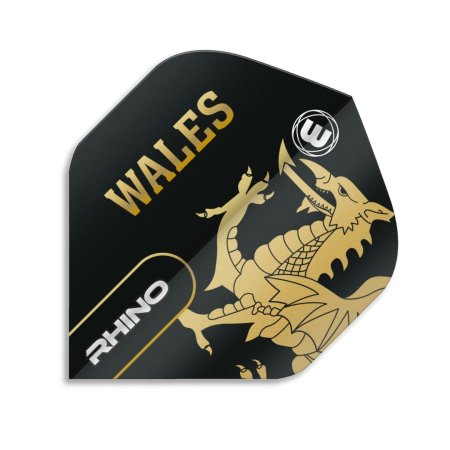 Winmau Letky Rhino Black & Gold Flag - Wales W6905.201