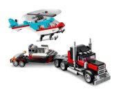 LEGO Creator 31146 - Náklaďák s plochou korbou a helikoptéra 3v1