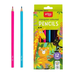 Easy Kids - Trojhranné pastelky - 12 barev