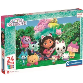Clementoni Puzzle - GABBY'S DOLLHOUSE: Gábinin kouzelný domek - Na zahradě - 24 dílků MAXI