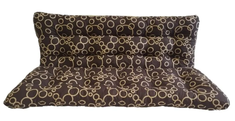 LKV Lomnice Polstr a opěrka na zahradní houpačku - 130 cm - béžové kruhy