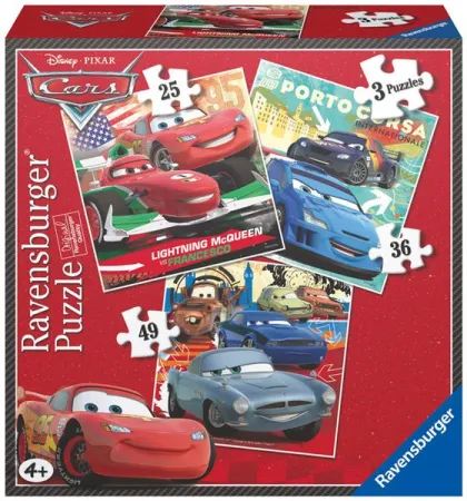 Ravensburger Puzzle 3 v 1 - Cars - 25, 36 a 49 dílků - Akce