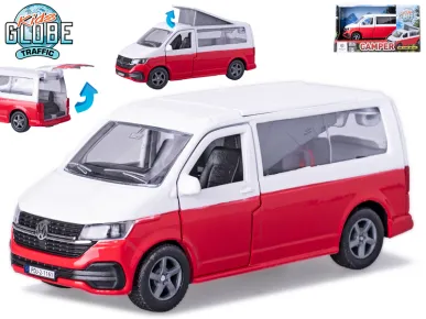 Mikro trading Sestavený kovový model Kids Globe Traffic dodávka Volkswagen - zpětný chod