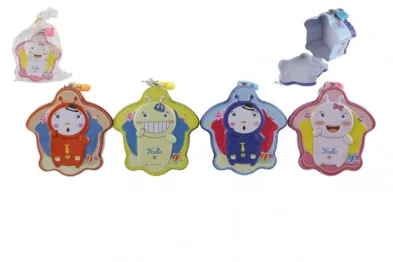 Teddies Pokladnička plechová se zámkem - 10 x 6 cm