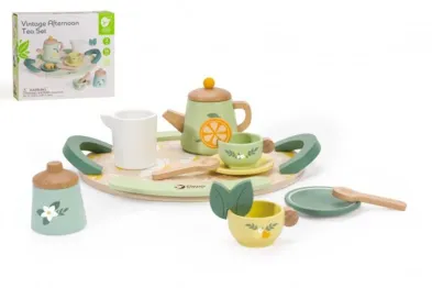 Teddies Čajová sada nádobí - dřevo - 14 ks