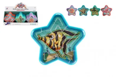 Teddies Bludiště - Hlavolam s kuličkou - HVĚZDA - 9 cm