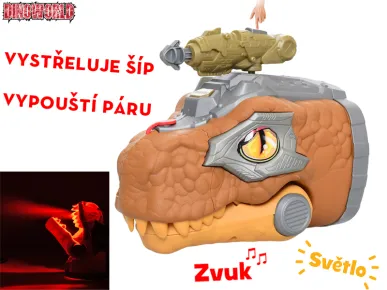 Mikro trading Dinoworld - Dinosaurus hlava - 17 cm - chrlící páru