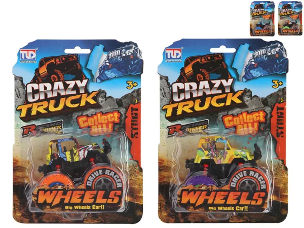 Mikro trading Crazy Truck - Monster truck na setrvačník - 9 cm - grafitti design