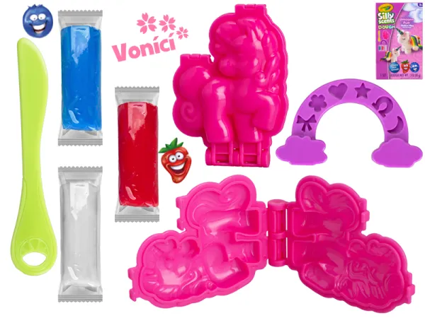 Mikro trading Crayola - Hmota tvarovací, vonící - 3 ks + sada tvarovátek JEDNOROŽEC