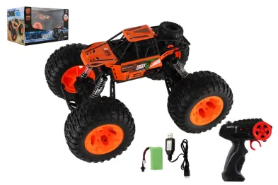 Teddies RC auto Off-Road terénní - 32 cm - dobíjecí pack + baterie - oranžová