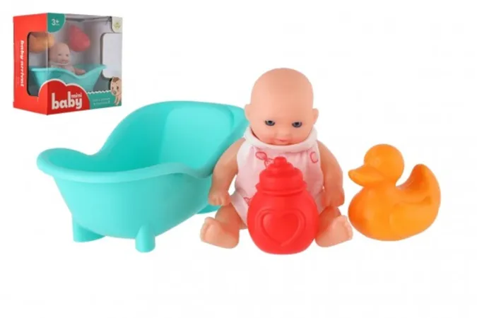 Teddies Panenka - 10 cm - s vaničkou a s doplňky