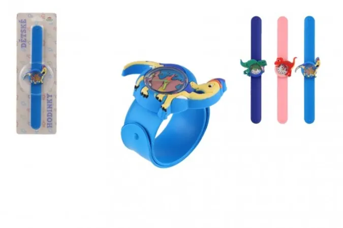 Teddies Hodinky dětské samonavíjecí - Dinosaurus - 22 cm - na baterie