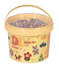 Hama Zažehlovací korálky - 10.000 ks v plastovém kbelíku - MIDI