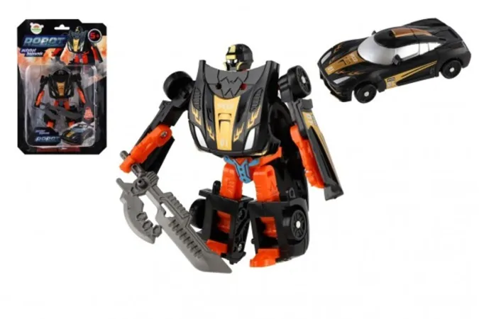 Teddies Transformer AUTO / ROBOT - 14 cm - černá