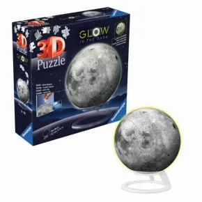 Ravensburger 3D Puzzle - Puzzle-Ball Měsíc - svítící ve tmě - 74 dílků