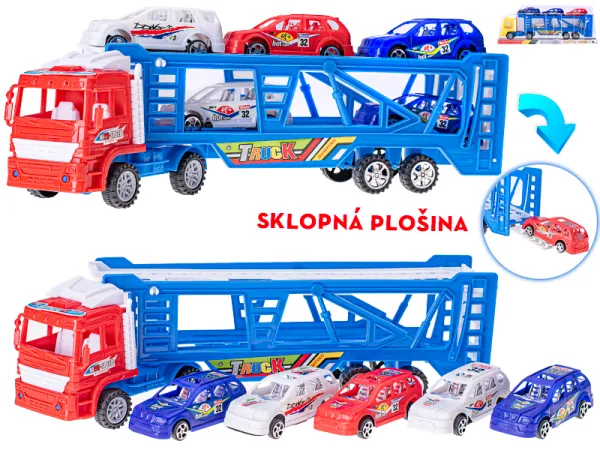 Mikro trading Přepravník aut s auty - 38 cm - na setrvačník