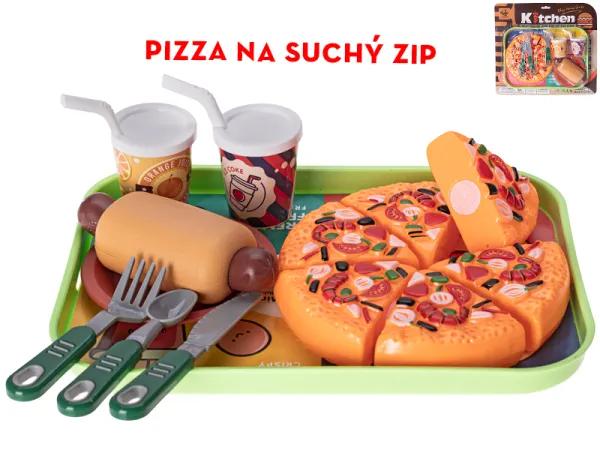 Mikro trading Fast food - Pizza na suchý zip, hot dog a nápoje 2 ks s podnosem