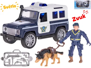 Mikro trading Policie - Dodávka na setrvačník - 17 cm - se světlem, zvukem a s doplňky