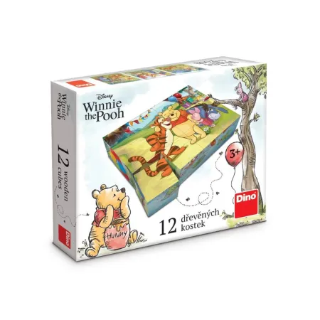 Dino Medvídek PÚ - Dřevěné licenční kostky - 12 ks