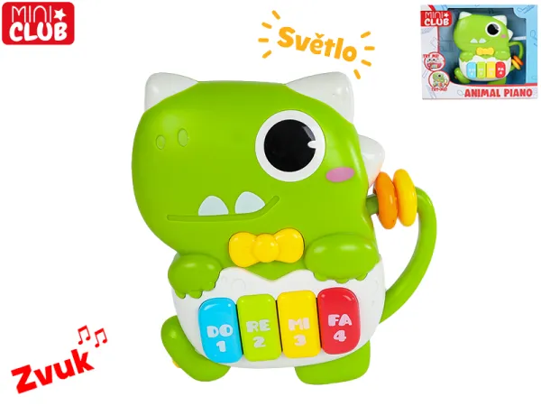 Mikro trading Mini Club - Dinosaurus pianko - 15 cm - se světlem a zvukem