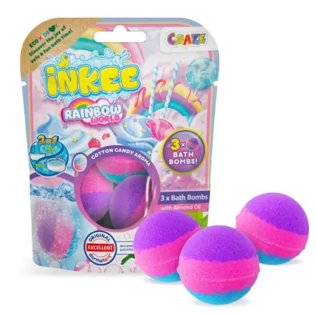 Amenity AB INKEE - Rainbow world - 3x šumivá bomba