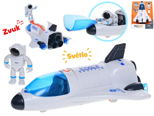 Mikro trading Space - Raketoplán na volný chod - 20 cm + astronaut