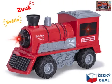 Mikro trading Lokomotiva na setrvačník - 22,5 cm - červená
