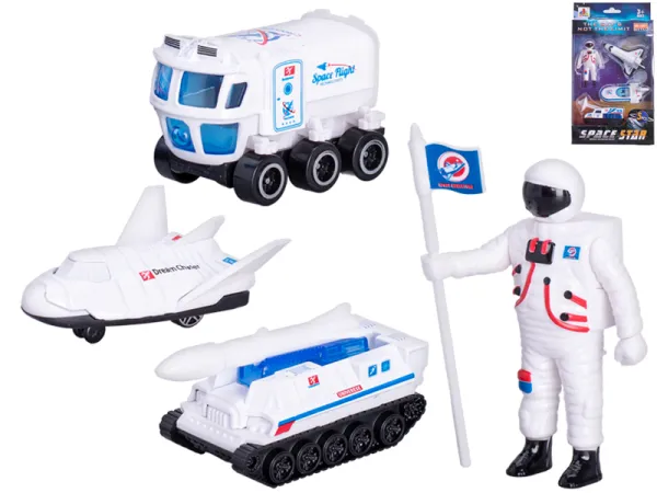 Mikro trading Vesmírná vozidla na volný chod - 3 ks - s astronautem