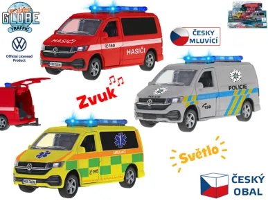 Mikro trading Kids Globe Traffic VW - Záchranné složky - 13,5 cm - česky mluvící, se světlem